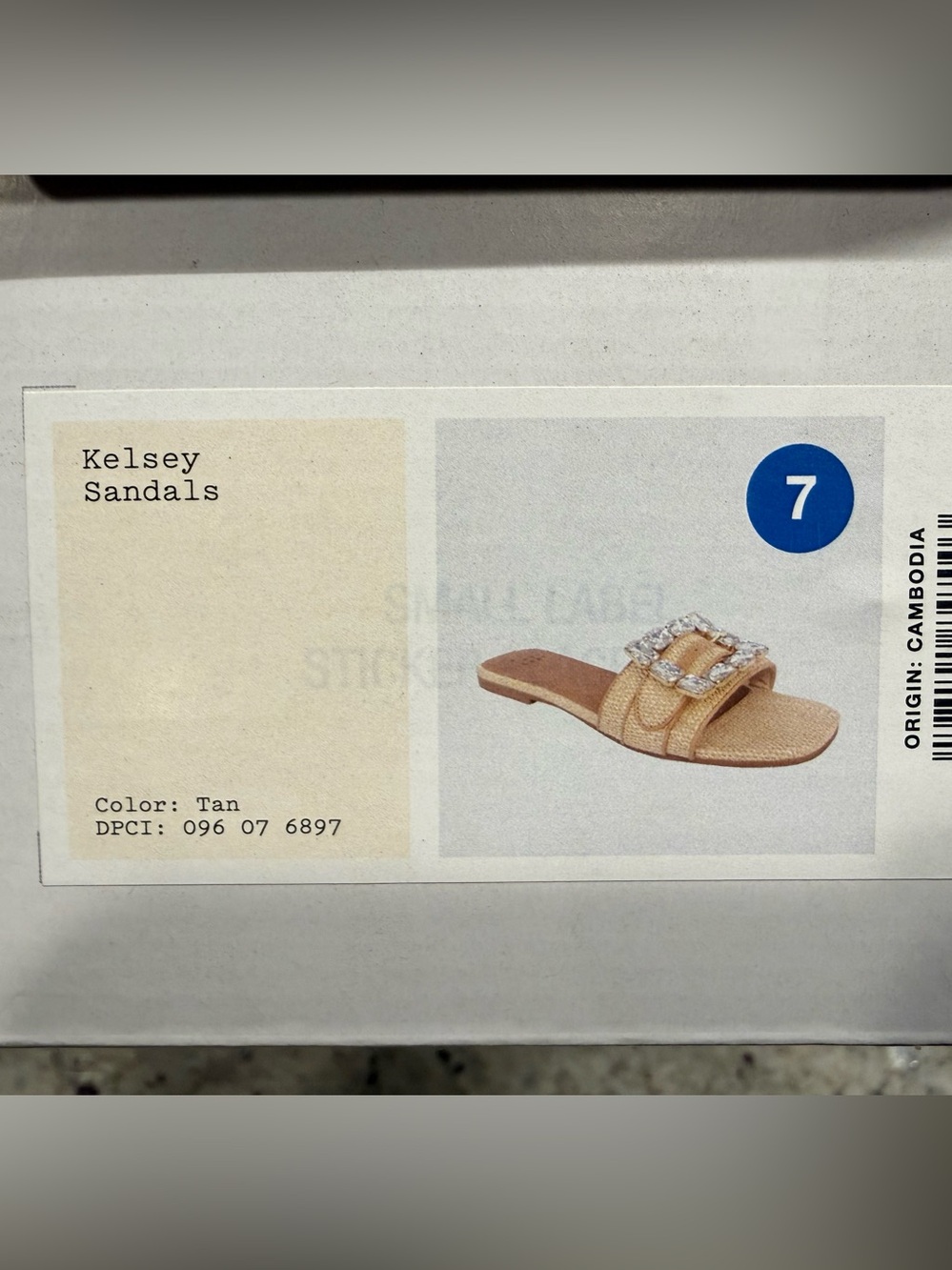 a new day Kelsey Tan Straw Look Slide Sandals with Crystal Buckles Size 7 - NIB - Picture 13 of 13